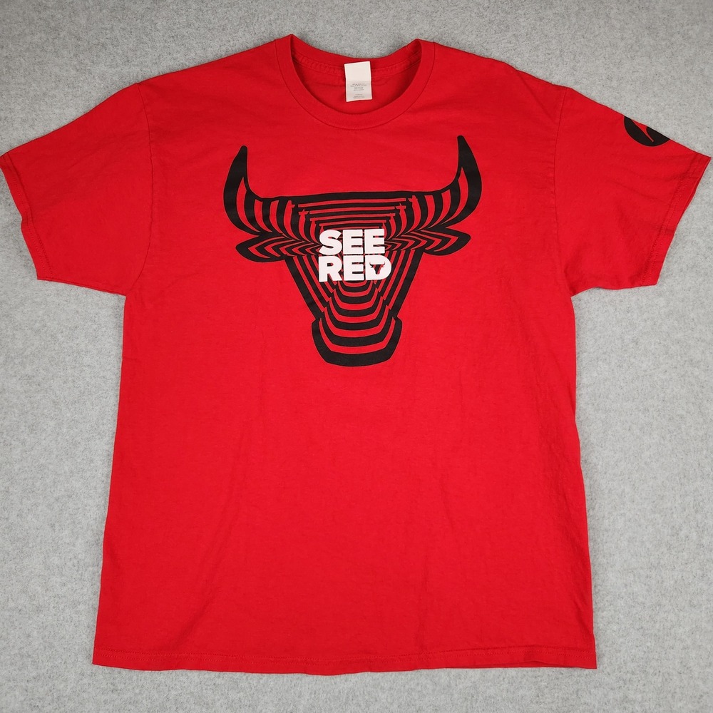 Chicago‎ Bulls NBA 'See Red' Home Opener Graphic T-Shirt Hanes Men's Large Red
